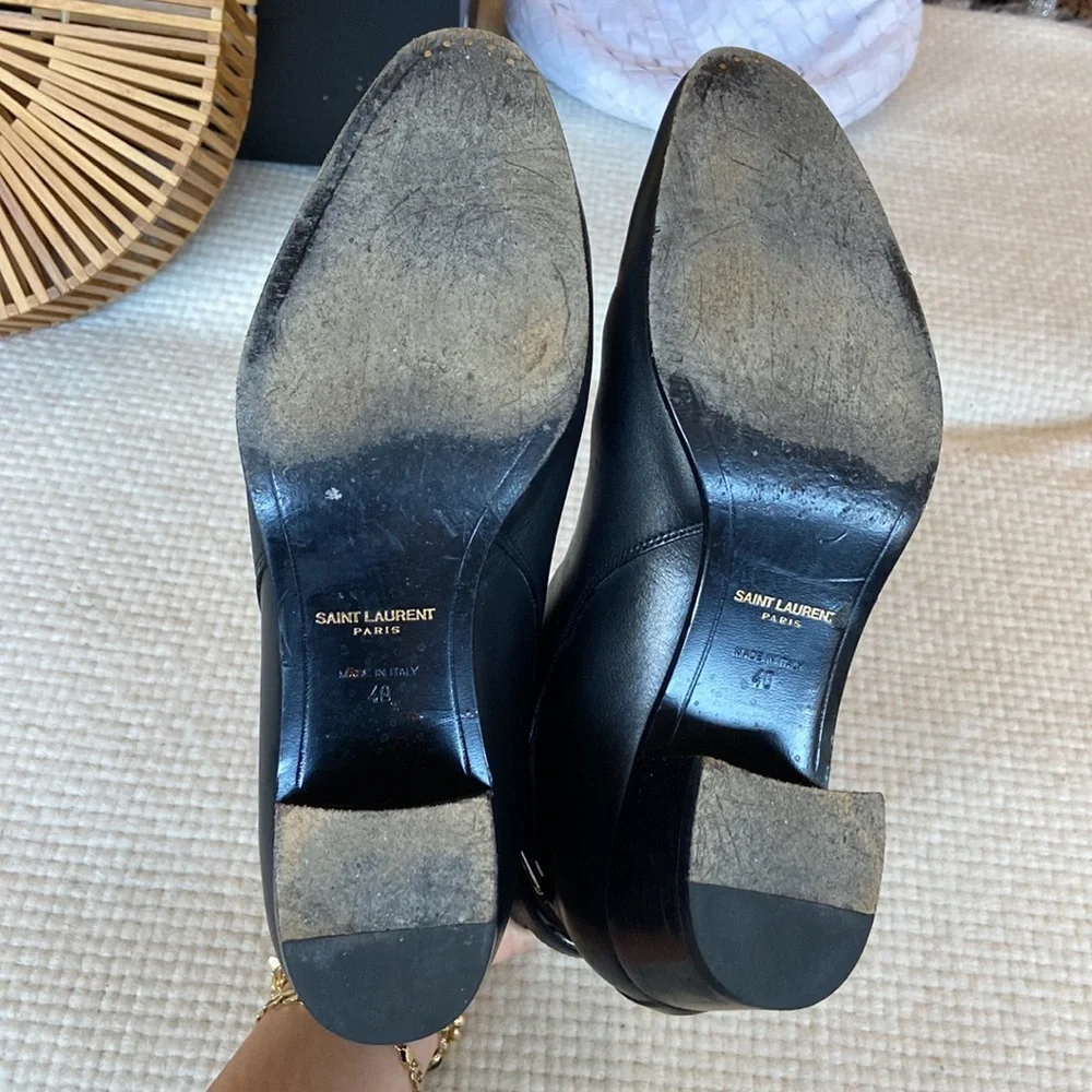 Saint Laurent black leather ankle booties size 40 - Picture 5 of 6